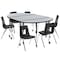 Flash Furniture Mobile 76" Oval Wave Grey Table Set-16" Chairs XU-GRP-16CH-A3048CON-48-GY-T-A-CAS-GG - alternate 7